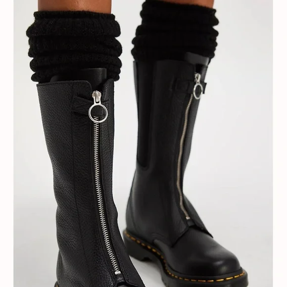 Dr. Martens Black Zip-Up Combat Boots 1899 front zip - Picture 3 of 8